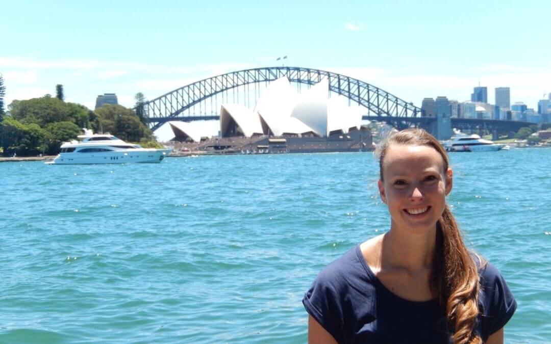 Foto van Danique voor het Sydney Opera House